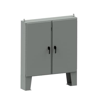 Wiegmann 3 Point Latch with Padlock Handle Electrical Enclosures, 72 in H, 18 in D, 73 in W, 4X WA72CPX7218SSN4